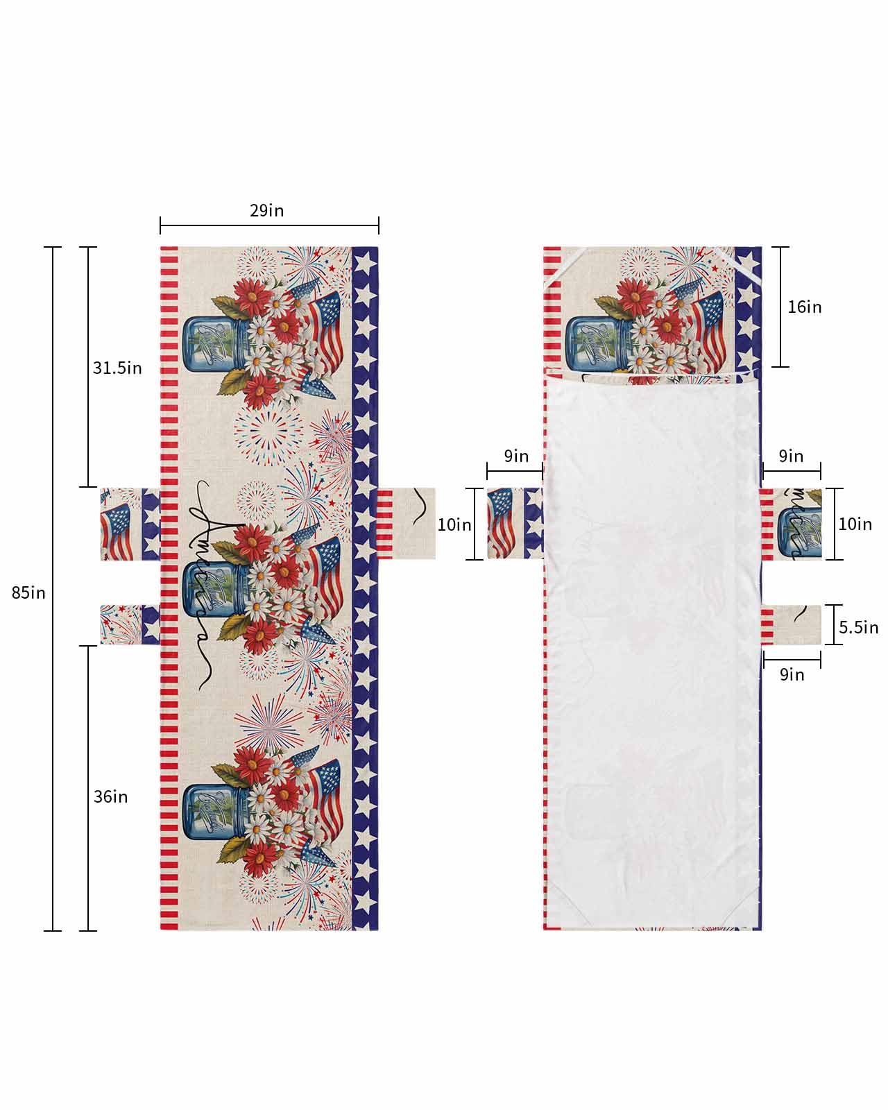 4th of July Beach Lounge Chair Towel Cover, Soft Chaise Lounge Towel with Side Pockets Patio Pool Chairs Cover for Beach/Pool Sunbathing 29x85 Independence Day Floral Fireworks Rustic