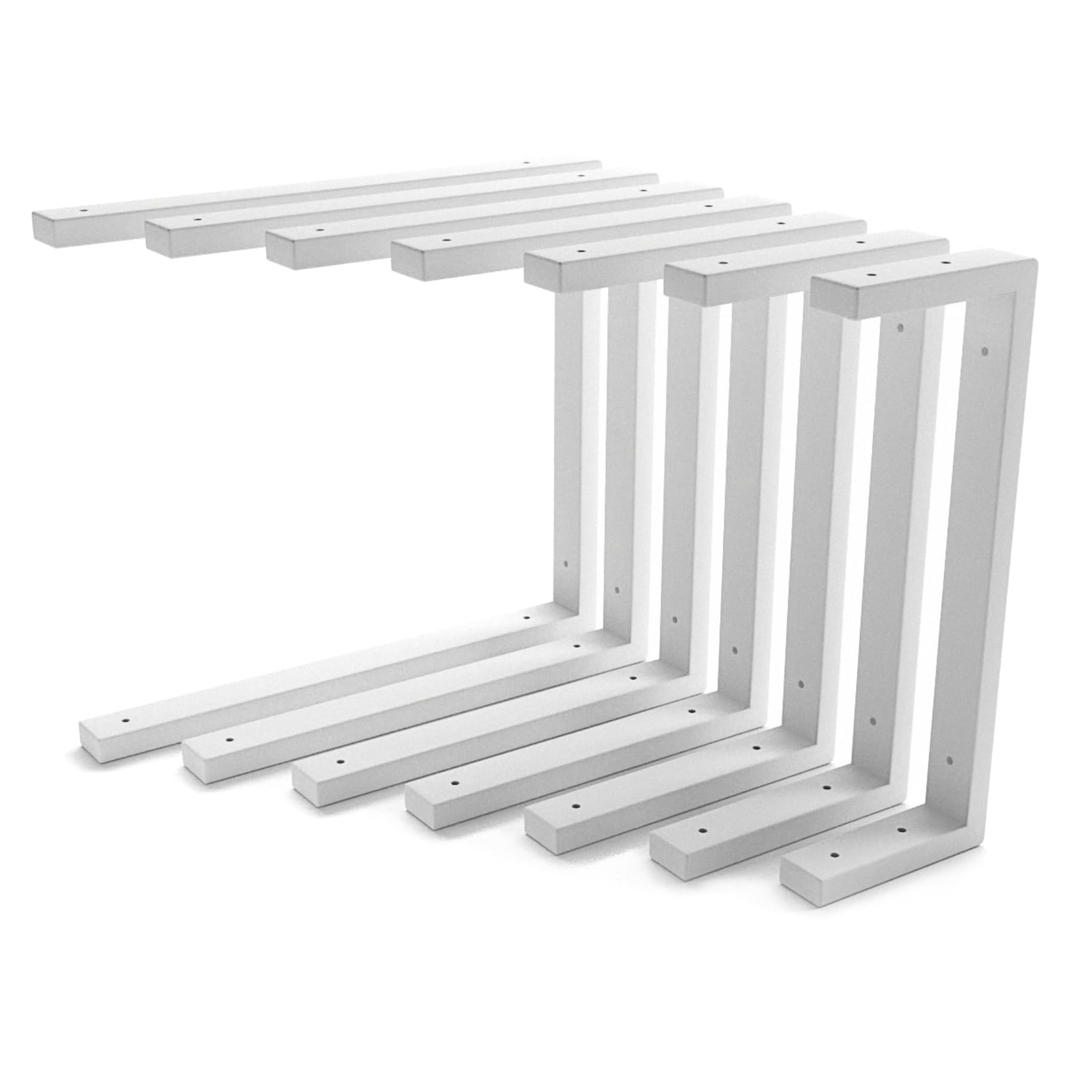 HEVVA Montura doble para lavabo 20/25/30/35/40/45 cm | LAHN | Montura de lavabo sobre encimera, soporte de carga pesada, consola de pared, placa de lavabo de montaje inferior | (Set de 2 - Blanco, 35