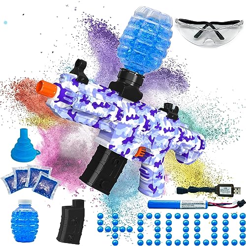 Electric Gel Ball Blaster, High Speed Automatic Splatter Ball Blaster with 40000+ and Goggles, JIFTOK Rechargeable Splatter Ball Toys for Outdoor Activities Shooting Game Party