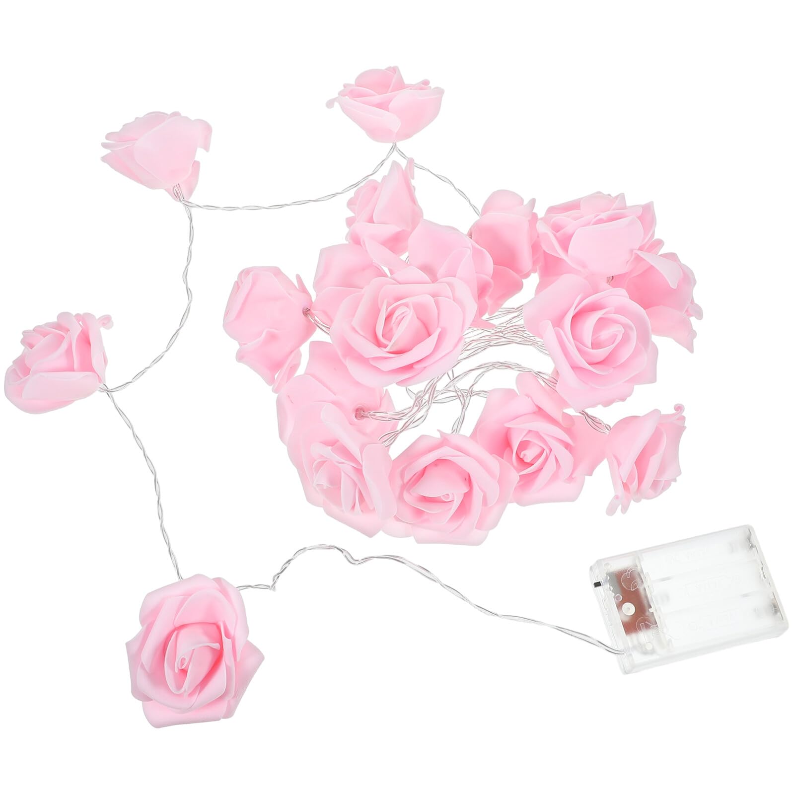 POPETPOP Catena Luminosa a Batteria 3 Metri 20 LED a Forma di Rosa Rosa Luci Fatate per Decorazioni Matrimonio Feste e Ambienti Interni ed Esterni Risparmio Energetico e Installazione
