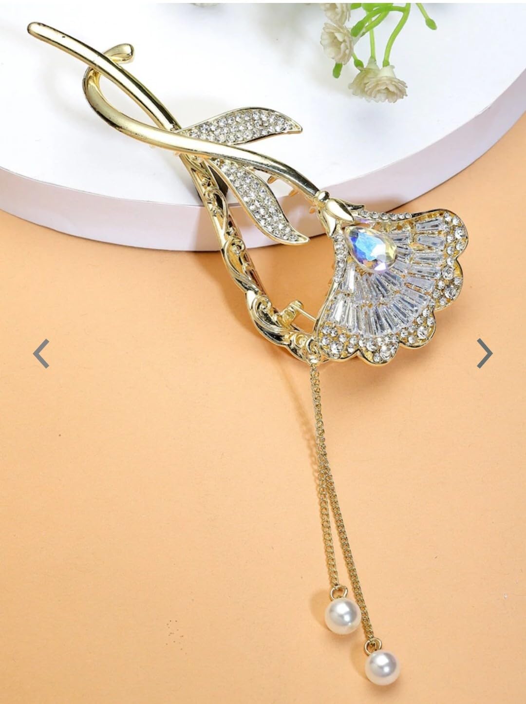 See full amazon price history chart for Ashkash 1Pcs Crystal Desing Metal Twist Clip Elegant Exquisite Rhinestone Pearl Tassel Banana Clip Beautifully Back Head Plate Hair Clip for Women & Girls Ashkash 1Pcs Crystal Desing Metal Twist Clip Elegant Exquisite Rhinestone Pearl Tassel Banana Clip Beautifully Back Head Plate Hair Clip for Women & Girls (B0CLJDTGW8) Amazon Price History, Amazon Price Tracker
