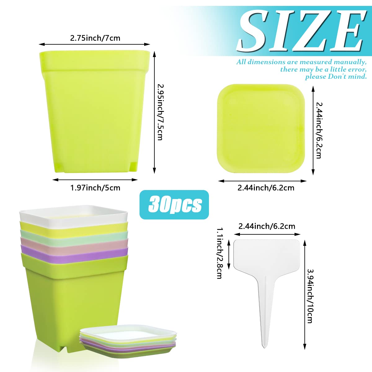 48 Bunte Blumentöpfe Mit Untersetzern - Perfekt Für Kräuter, Setzlinge & Deko - Ideal Für Garten, Balkon & Büro