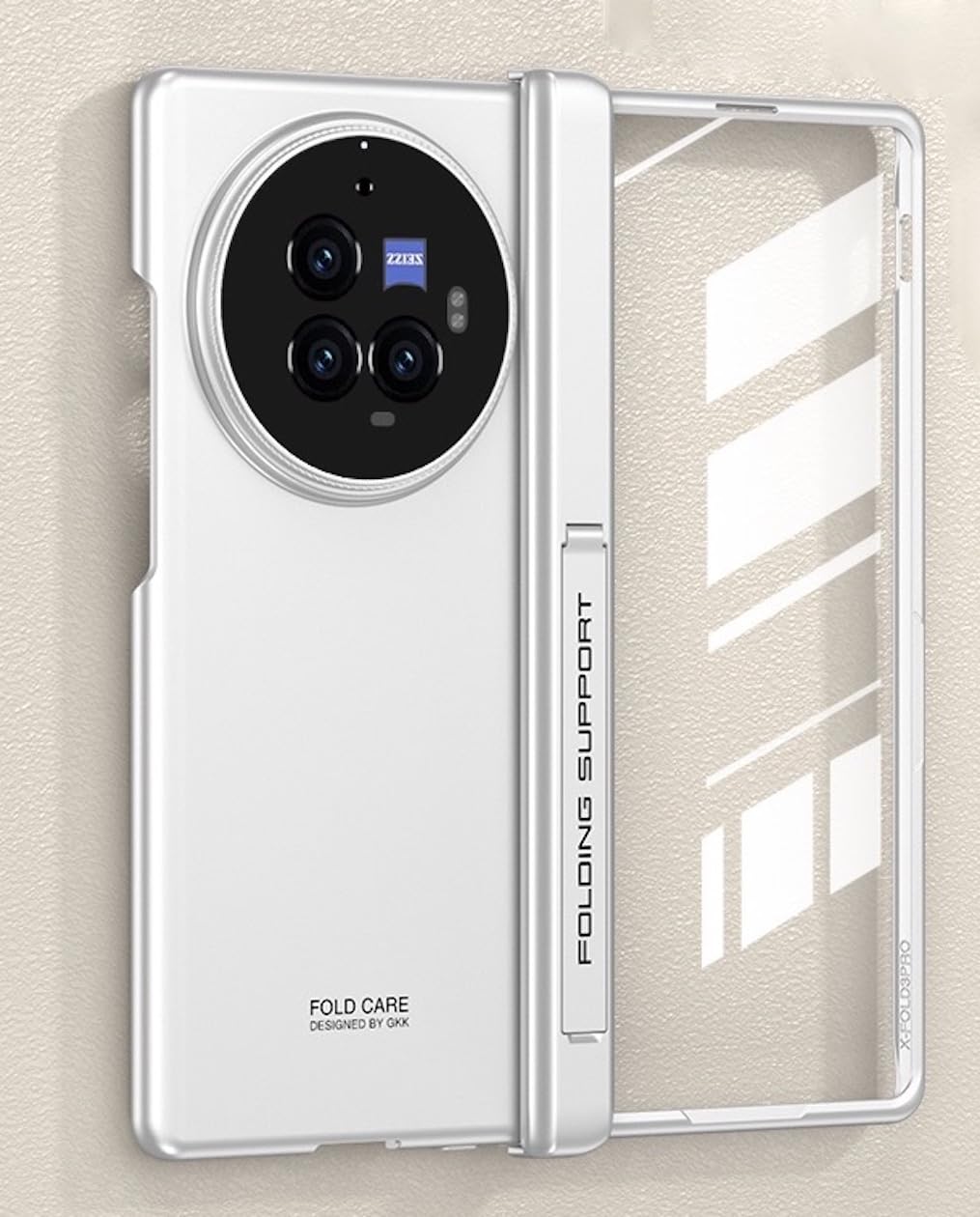 BOUNCEBACK Slim Case/Cover with Magnetic Hinge Protector, Stand & Front Screen Protector for Vivo X Fold3 Pro 5g / Vivo X Fold 3 5g Case Cover - (Matte White | Polycarbonate) (B0D6NJ5YXS) Amazon Price History, Amazon Price Tracker