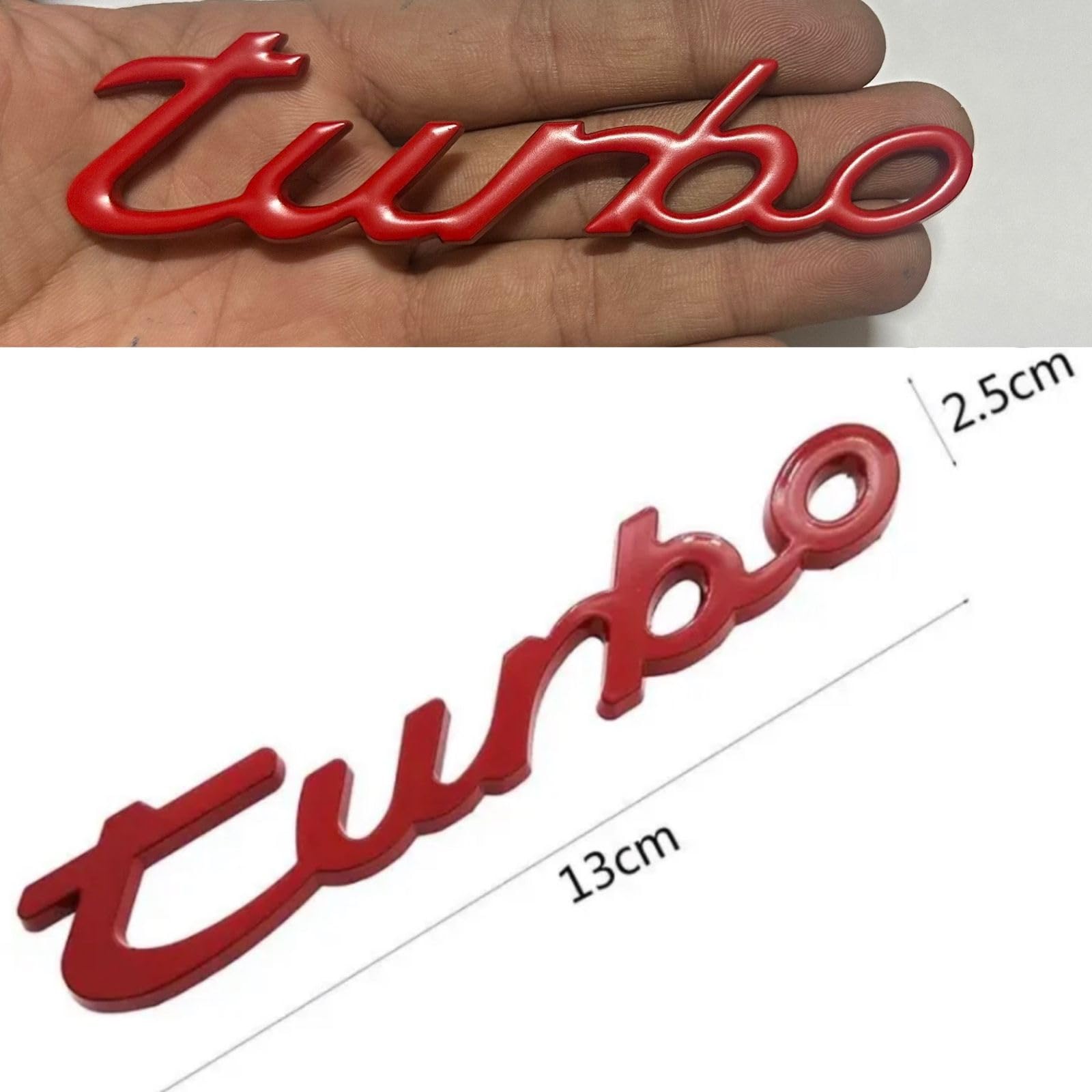 Turbo Red Logo 13 X 3cm Car Bike Metal Turbo | UAE