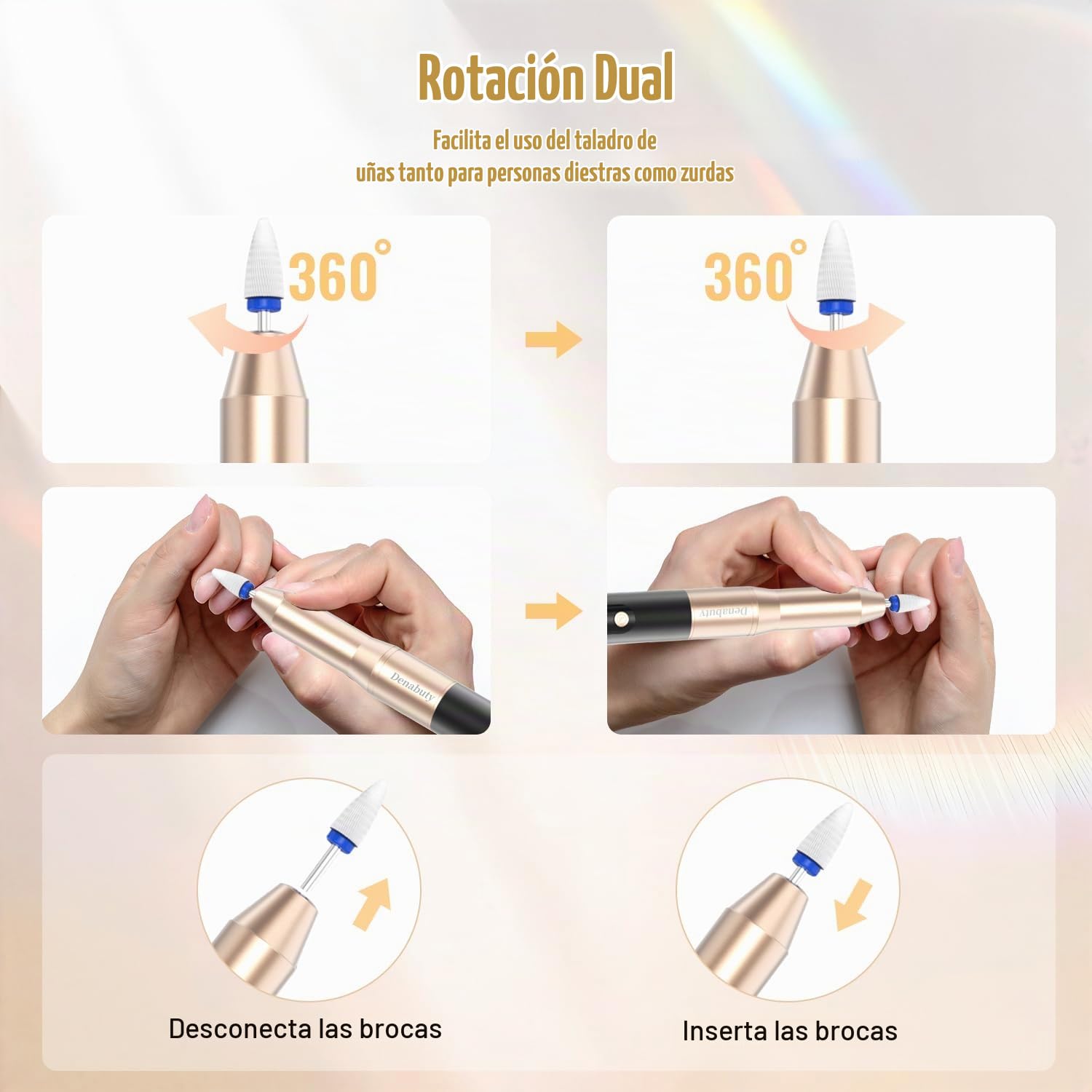 Torno para Uñas Con Lampara UV 35000 RPM para Gel Acrilicas | Lima Eléctricas Uñas Profesional 12 en 1 Nail Drill Machine, Kit de Manicura Pedicura Eléctrico, 5 Velocidad Ajustable Negro