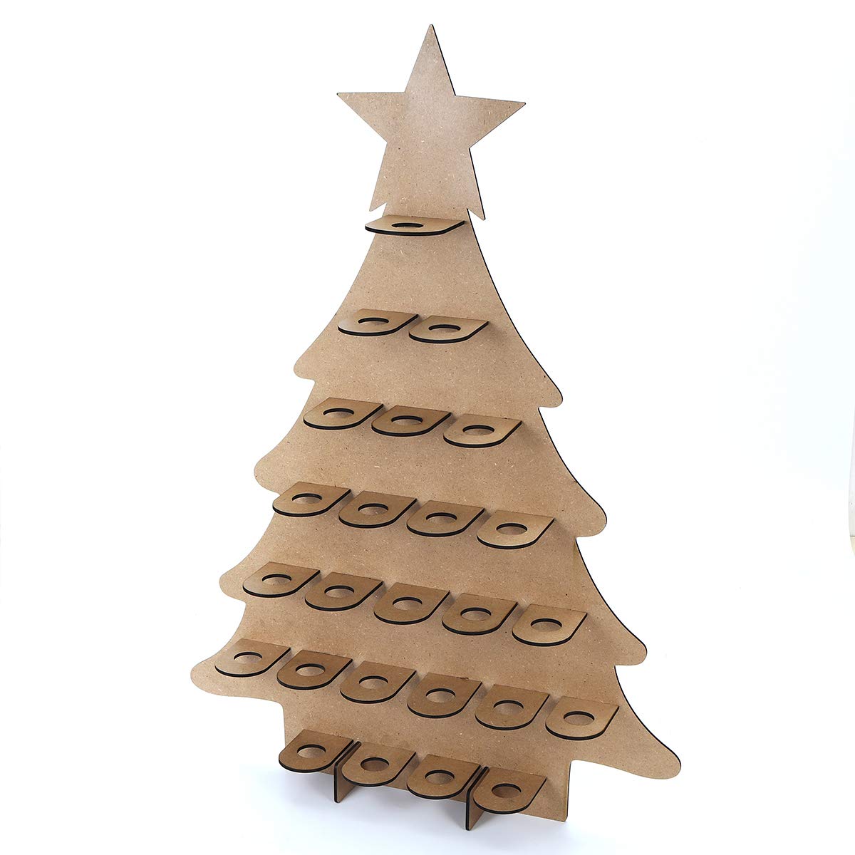 Calendario De Adviento Familiar De Madera Árbol De Navidad 25 Chocolates Estante De Pie Decoraciones De Bricolaje