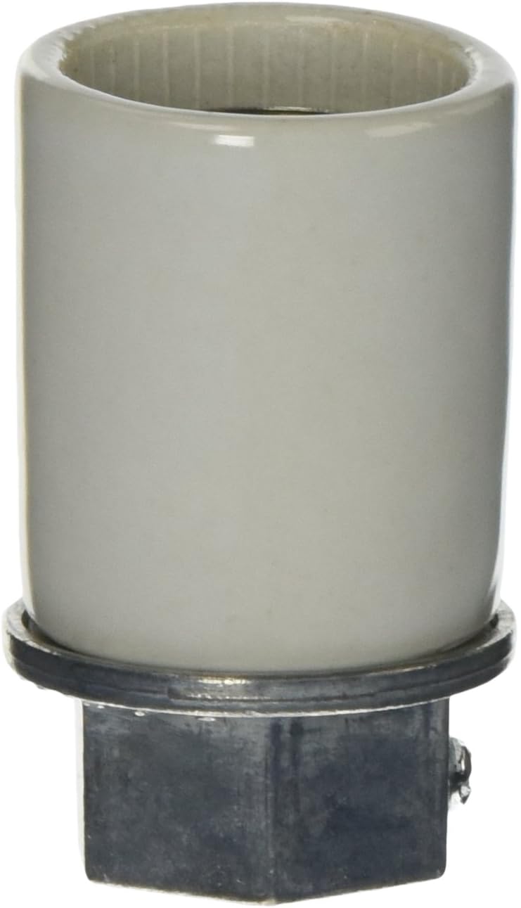 Leviton Medium Base, One-Piece, Keyless, Incandescent, Glazed Porcelain Lampholder, 10051, White