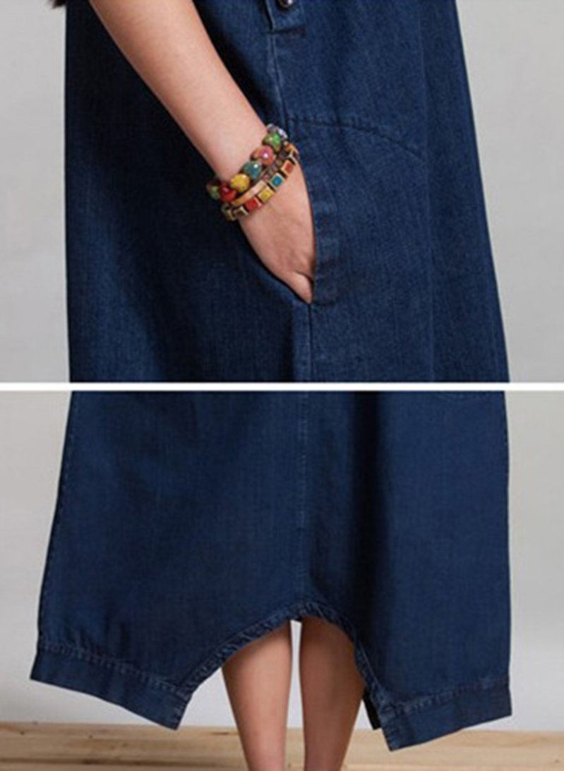 Pantalones Vaqueros Algodón Mujeres Pantalones Falda Vestido Largo