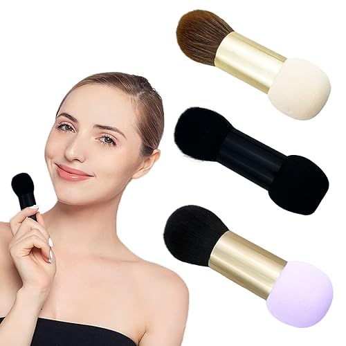 Miniatura 1 de 3 brochas de maquillaje en polvo, cepillo de esponja de maquillaje de doble extremo, dos en uno, multifunción, cepillo de esponja para base líquida