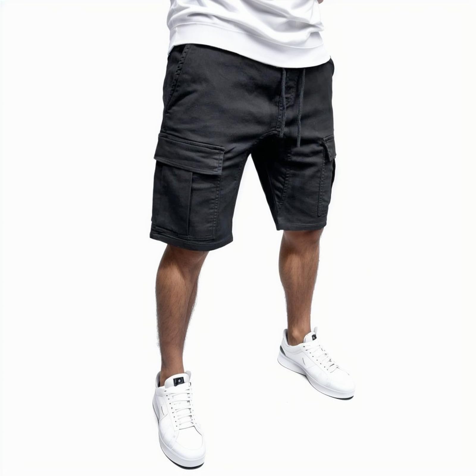 Men's Relaxed Fit Cargo Shorts - Lightweight Elastic Waist With Drawstring Summer Casual Shorts