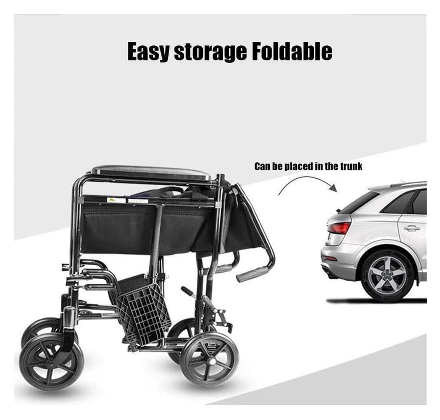 Sillas de Ruedas Silla de Ruedas Manual Plegable Ligera de Aluminio Ultraligera Portátil Ancianos Discapacitados Empuje la Mano Puede Soportar 200Kg Adulto