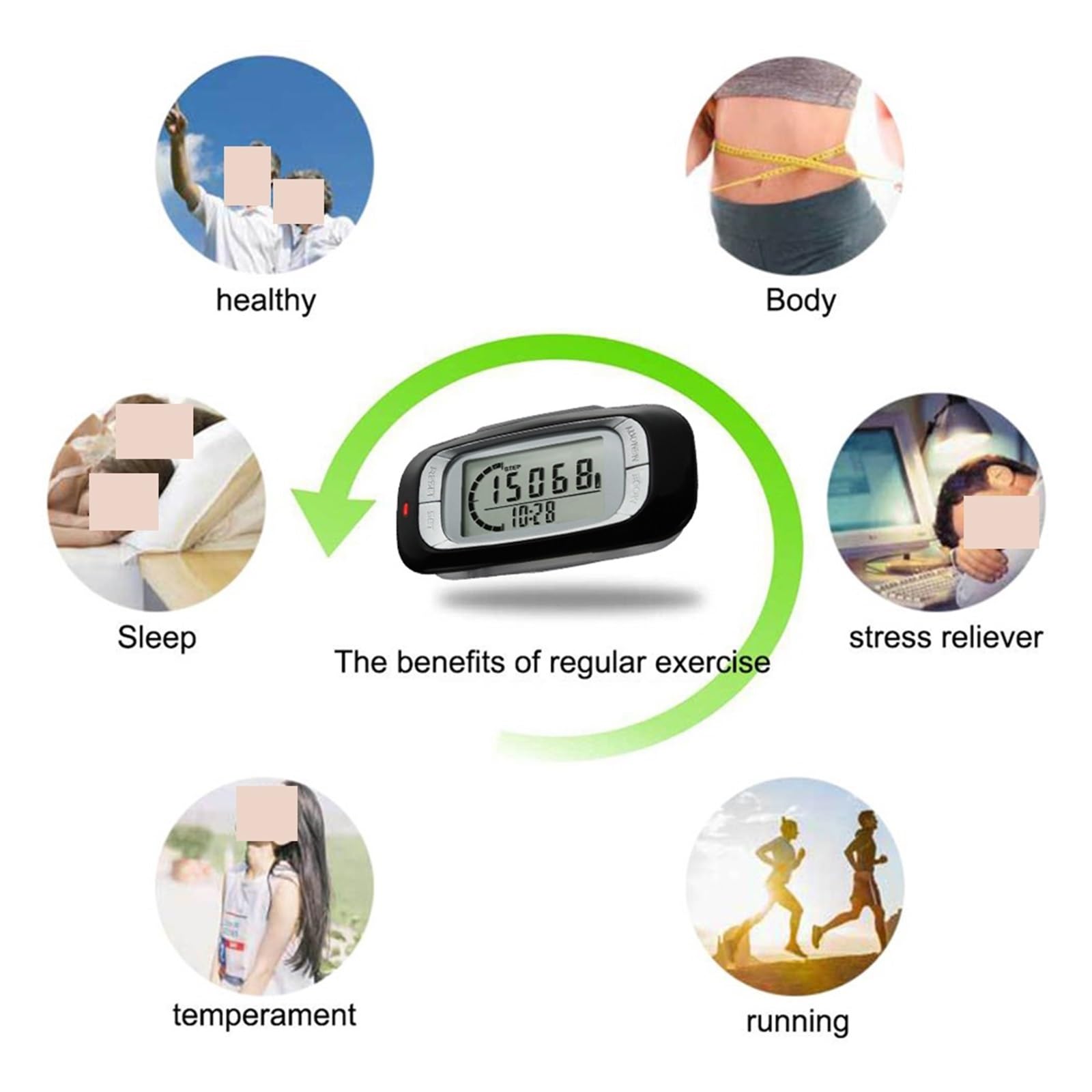 Walking Krokomierz 3D Z Klipsem Dokładny Licznik Kroków Dla Odległości Spaceru Fitness Mile Km Kalorii Precyzyjny I Czytelny