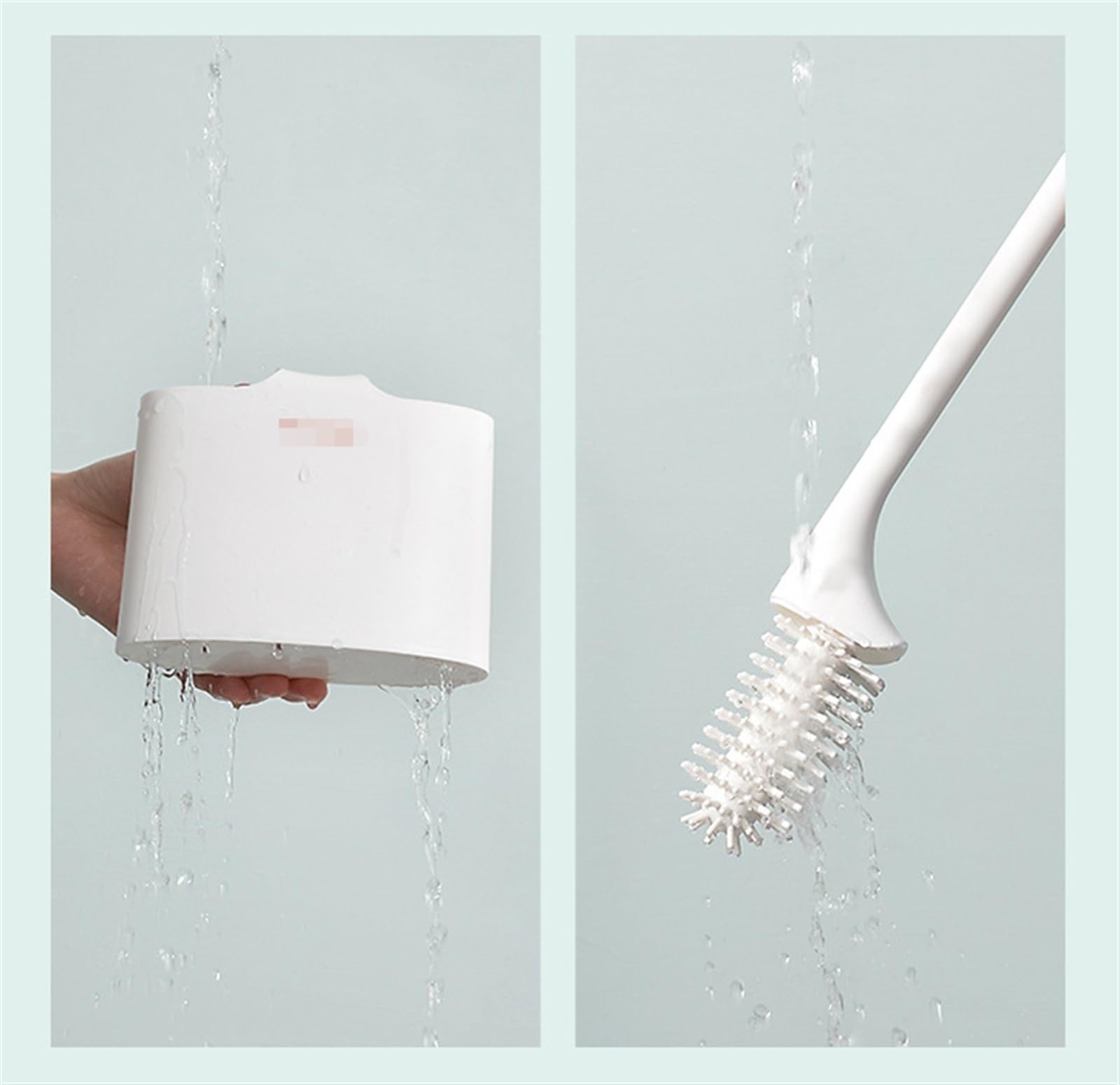 Escobilla WC 2 Uds Cepillo Limpiador De Inodoro Y Soporte For Cepillo De Inodoro For Ahorrar Espacio En El Baño Escobilla de Baño(White)
