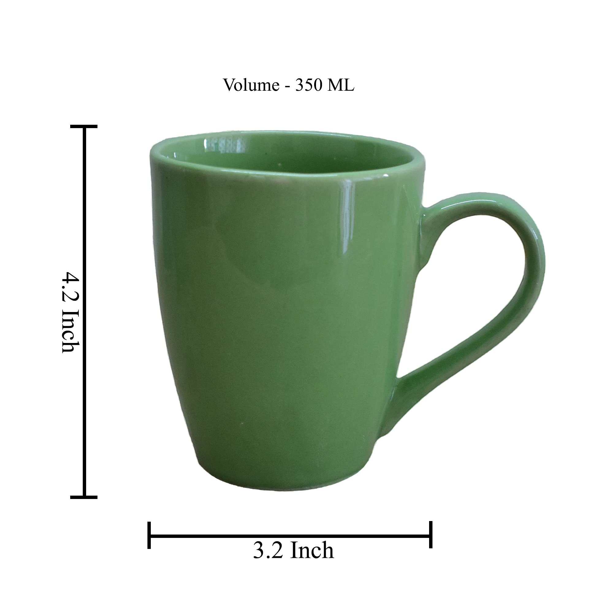 Buy Kunhar Ceramic Coffee Mug, Ceramic Milk Mug - 350 Ml, 1 Piece, Hippie  Green Online at Low Prices in India - Amazon.in