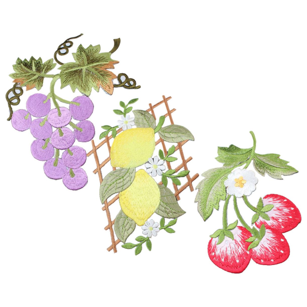 jojofuny 4 Set Ricamata Con Frutta Salto Appliques Cerotti Stoffa Toppe Di Frutta Ricamate Giacca Vestiti Cucire L'applique Forniture Artigianali Fai -da -te Tessuto 3 Pezzi*4