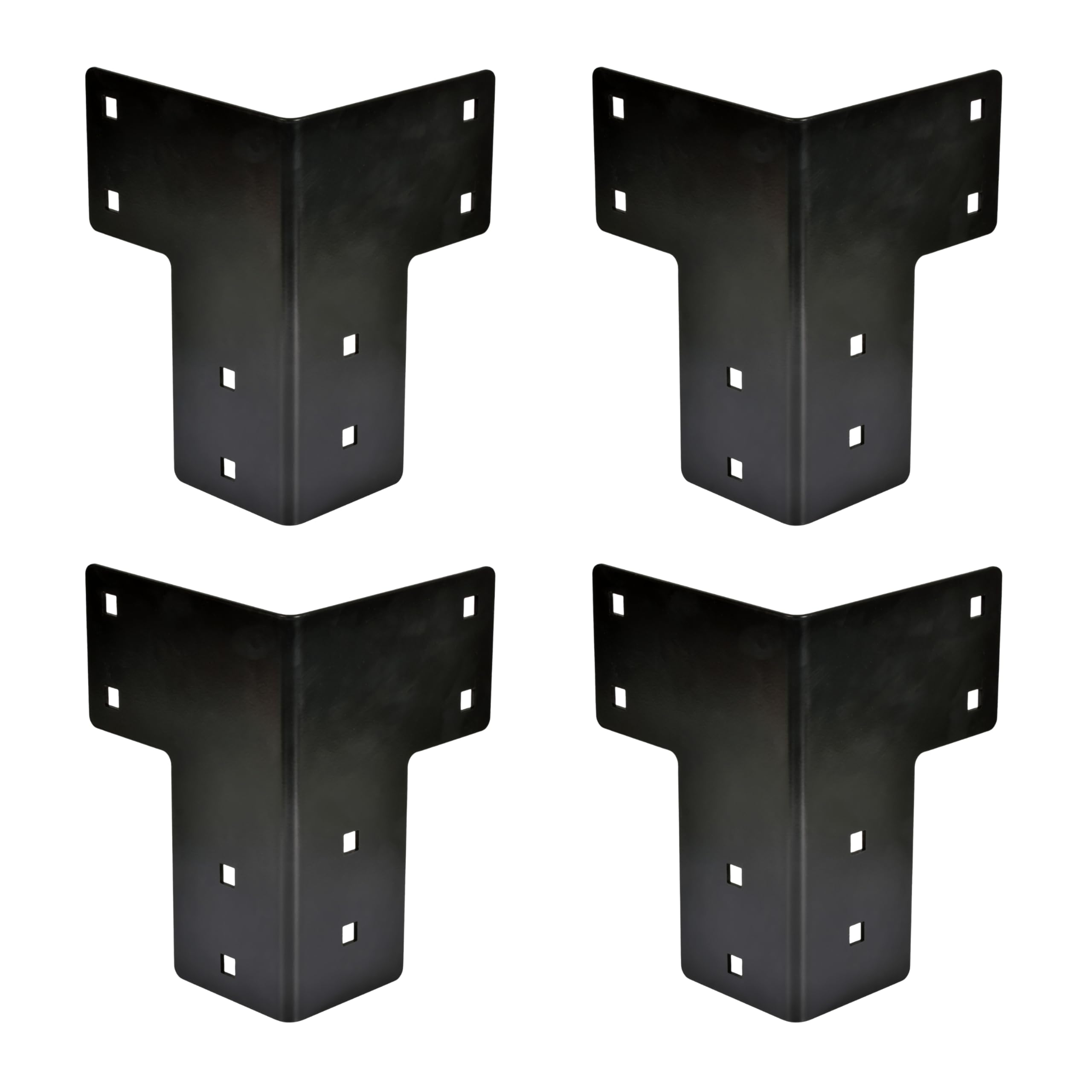 Paquete de 4 soportes de esquina de mesa de trabajo resistentes | Acero al carbono de calibre 11 | Soportes de ángulo recto para bricolaje, mesas de tienda y proyectos de garaje | Revestimiento en