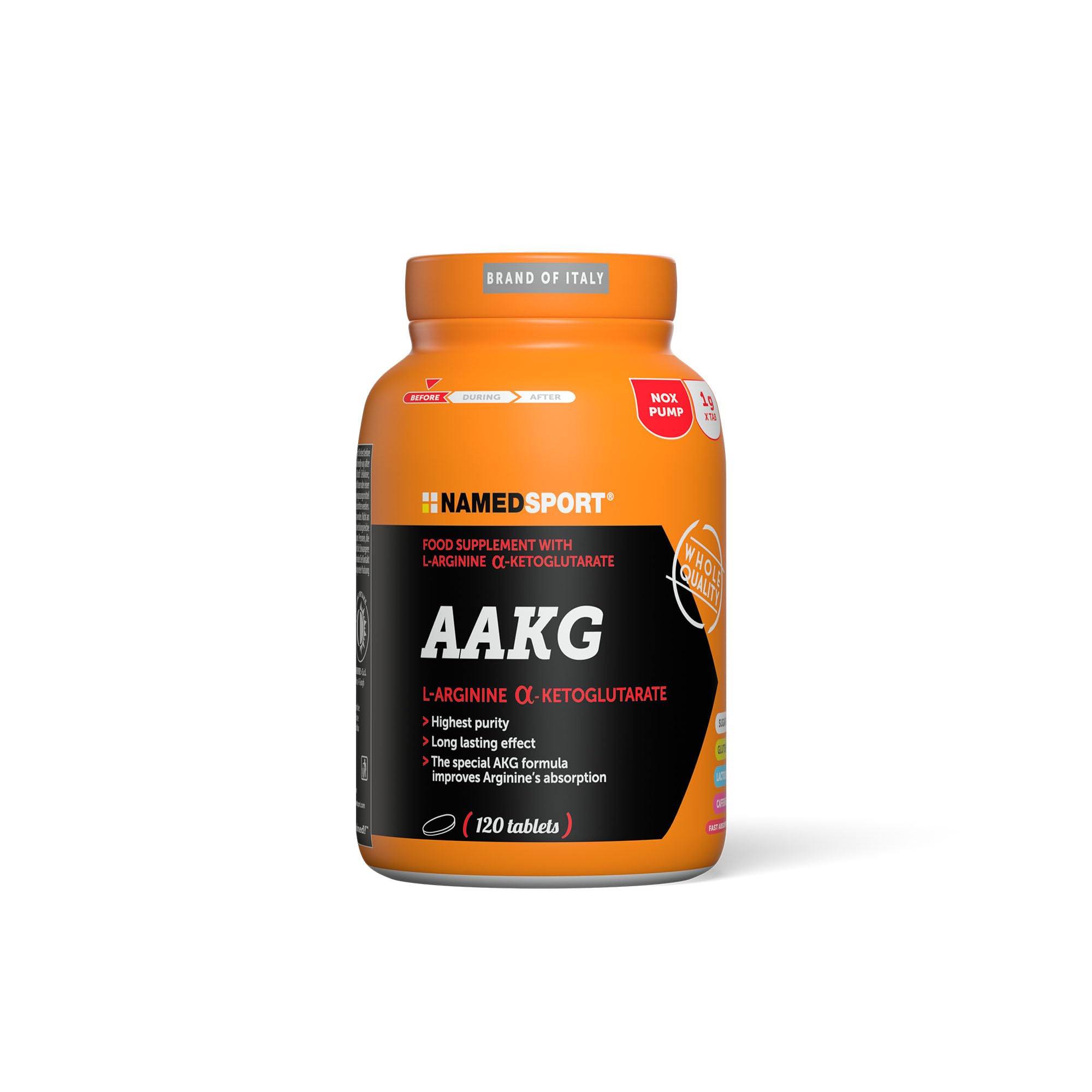 NAMEDSPORT AAKG 120 Compresse | L-Arginina Alfa Chetoglutarato (AAKG) | Supporto Pre Workout e Performance Sportiva | Integratore per Sportivi e Fitness
