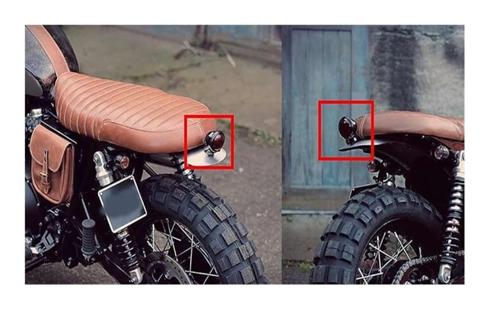 Luce Posteriore A LED Da 12 V Moto Freno Stop Chopper Bobber Cafe Racer Strada Fanale Stop Luci Freno(Red Silver)