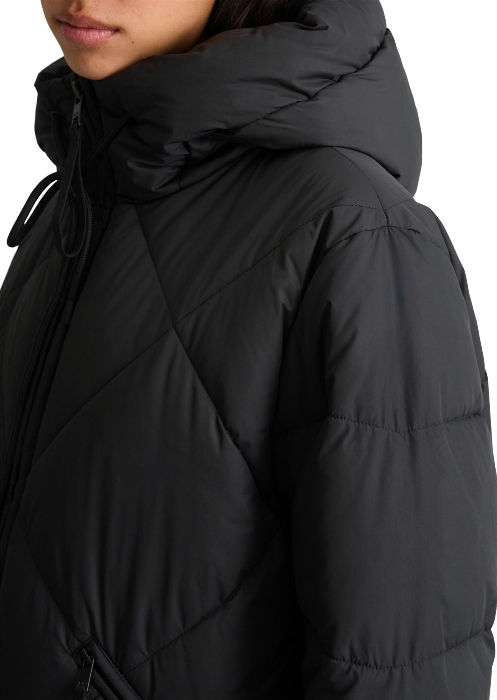 Marc O'Polo Lange Kapuzen-Steppjacke Relaxed