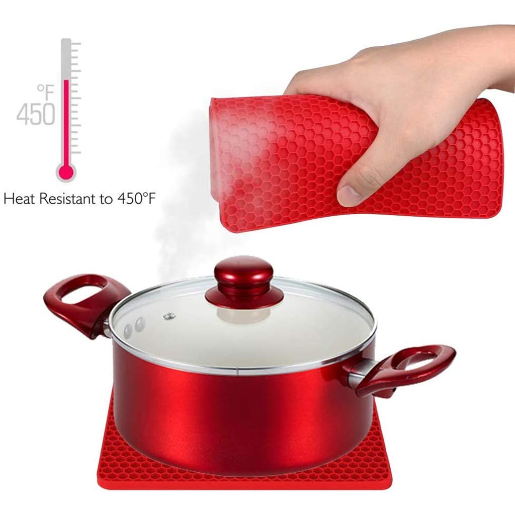 Lot de 4 Sets de Table, Anti-dérapant Anti-brûlure épaissir en Silicone Honeycomb Western Dining Pad pour la décoration de Mariage et Les Tapis de Table de fête de Noël