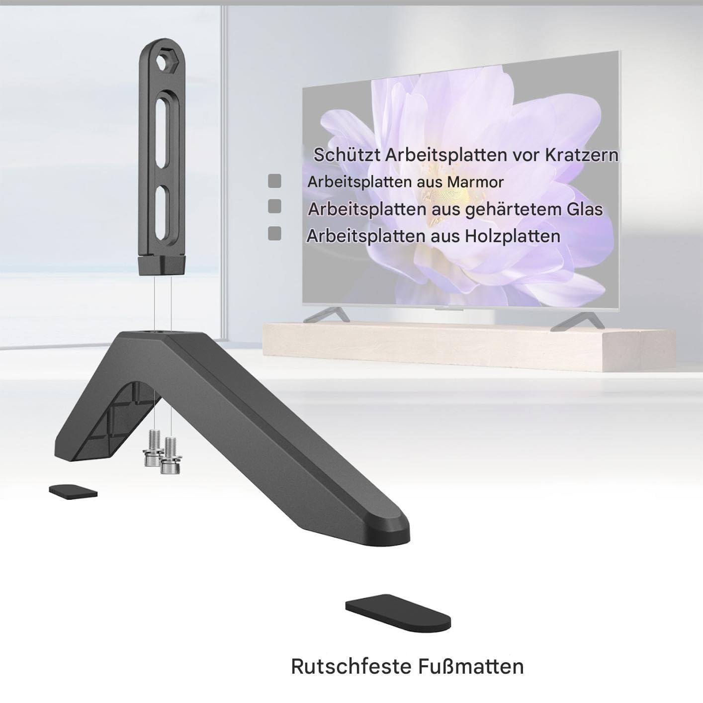 ZBZFGE Patas Ajustables para Soporte de TV, Patas de Base de Repuesto, Antideslizantes, se Adapta a televisores de 32 a 65 Pulgadas, Ideal para Sala de Estar y Dormitorio, Soporte Resistente para su