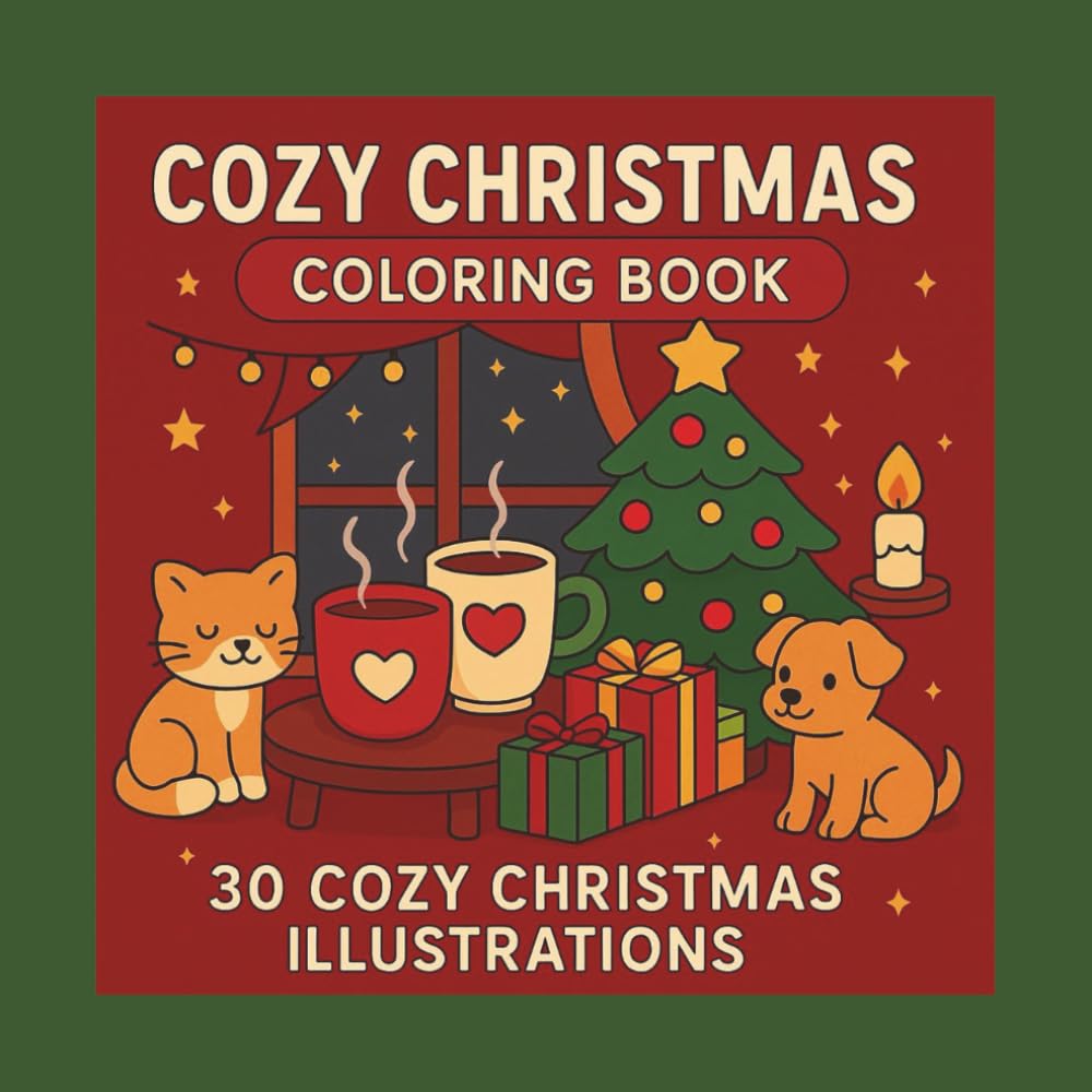 COZY CHRISTMAS - COLORING BOOK: 30 COZY CHRISTMAS ILLUSTRATIONS