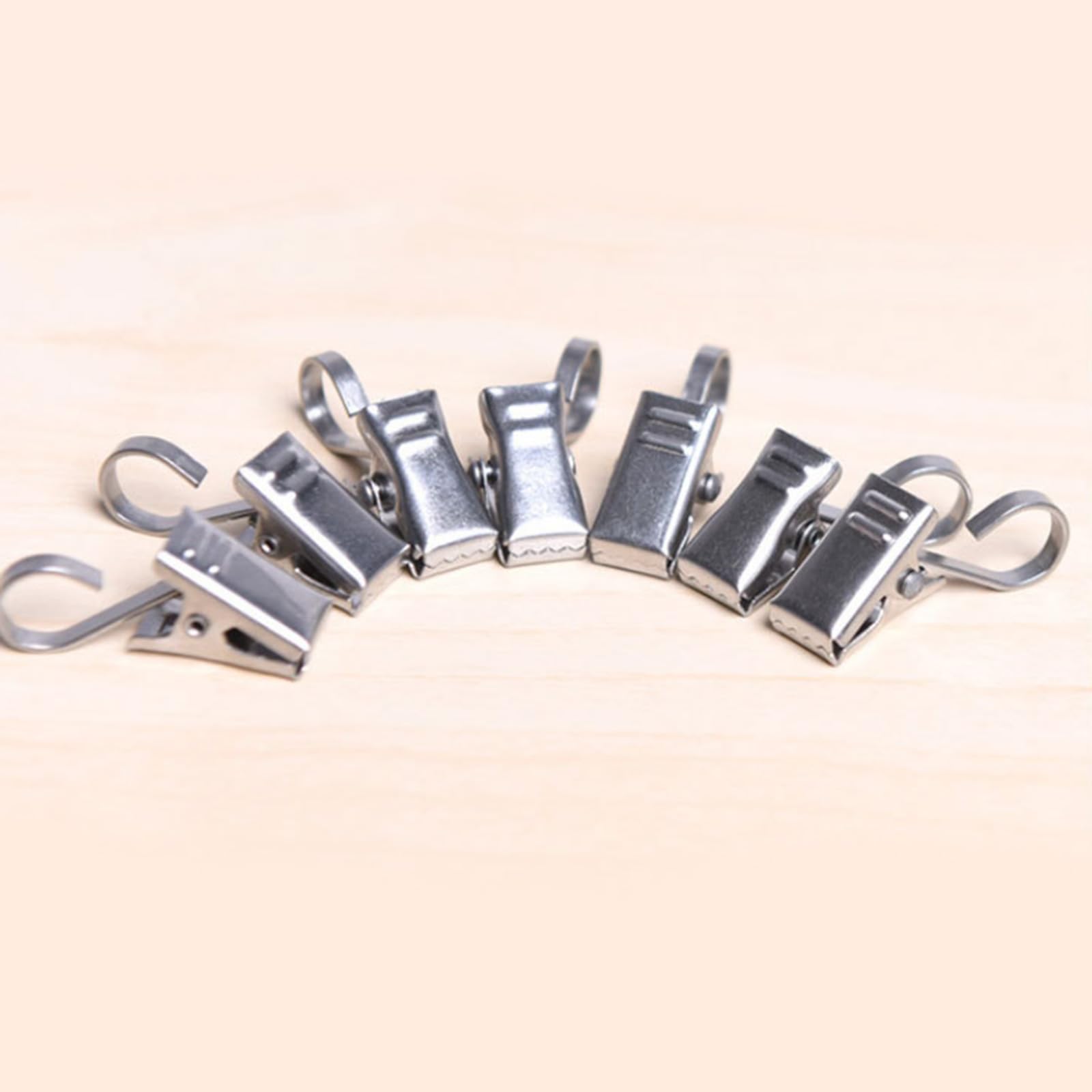 Anillos de cortina plateados con acabado de acero inoxidable para colgar cortinas fácilmente, 50/100 unidades