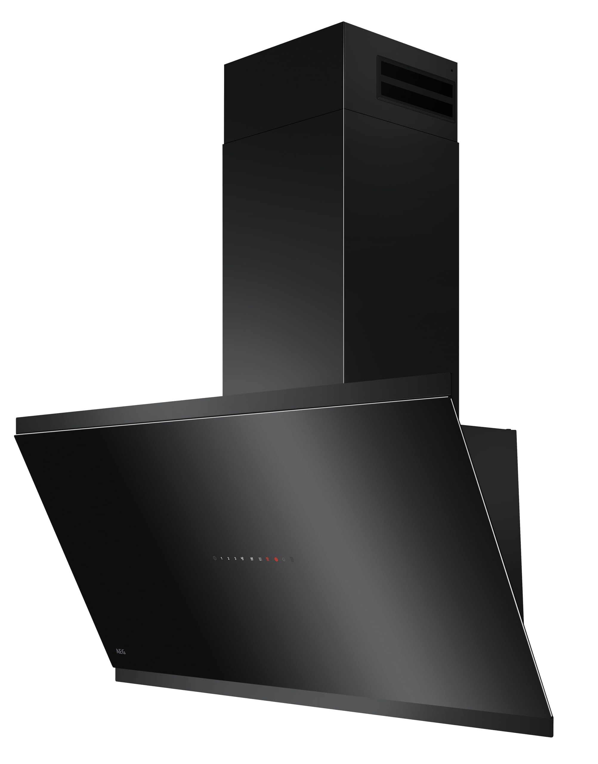 AEG Dunstabzugshaube Serie 7000 SilenceTech 90cm Wandhaube Glas Ab- und Umluft 760 m³/h 67 dB(A) Schwarz GV77D91SB