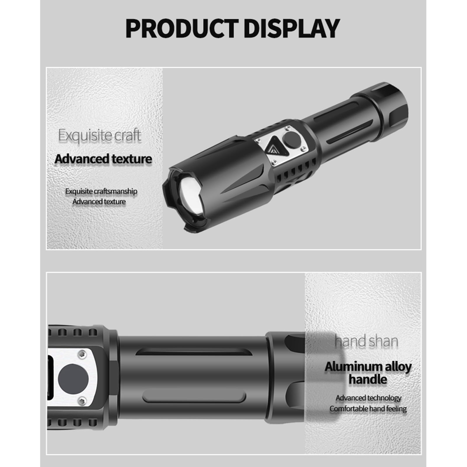 WURF Torcia LED ricaricabil,Mini Torcia LED Ricaricabile,Torcia LED Ricaricabile Potente, Lumen elevati, Ricaricabile, Impermeabile - Ideale per casa, Campeggio, emergenze (Size : 1 * 21700)