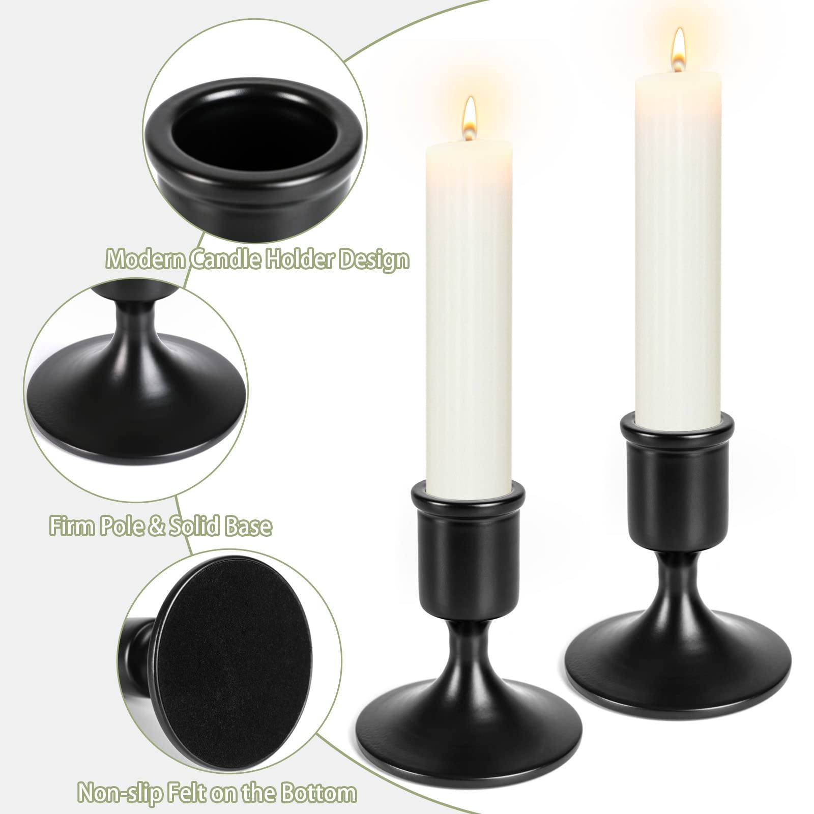 Taper Candle Holders YELINTIAN Vintage Taper Candlestick Holders Set Of ...