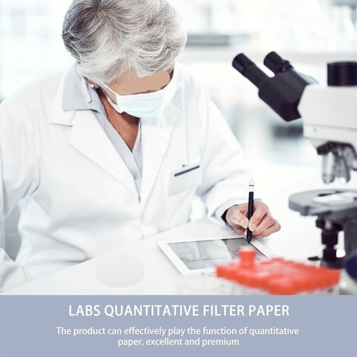 Papel de filtro cualitativo: círculos de 20 cm, 100 unidades, alta absorción, ideal for filtración de laboratorio(40cmx50cm Medium)