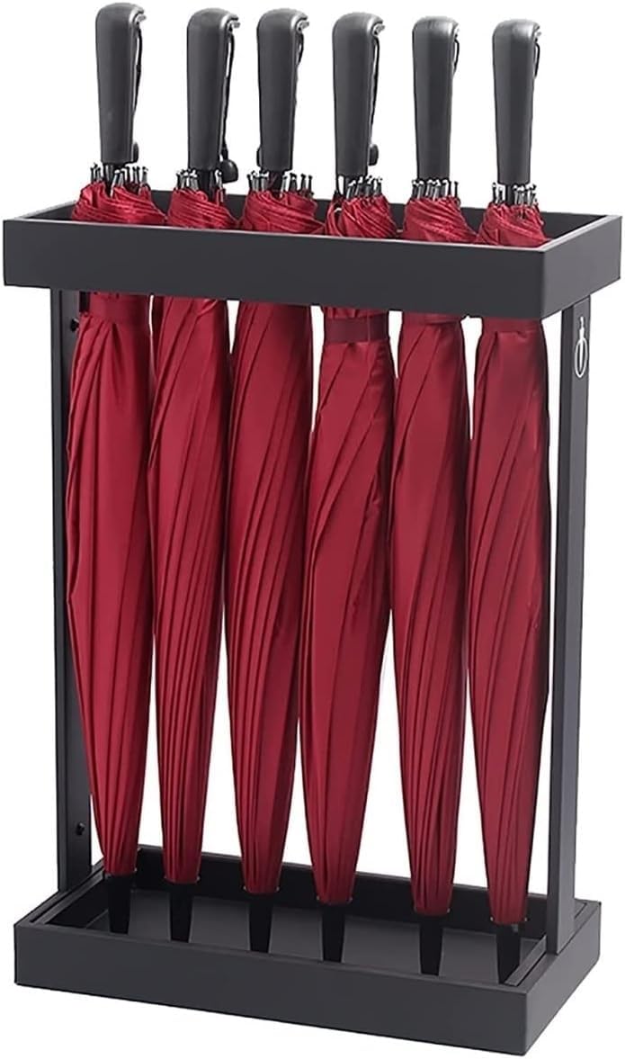 WXPGFEQ Heavy Duty Metal Umbrella Stand with Removable Drip Tray, Modern Commercial Storage Solution for Entrance