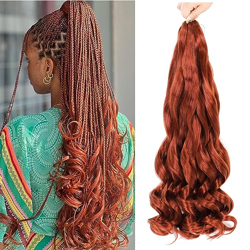 WoWCFyyds 8 Packs French Curl Braiding Hair 24 Inch Loose Wave Spiral curly braiding hair extensions 75g/Pack Soft French Curls Synthetic Hair Extensions for Braiding(350#)