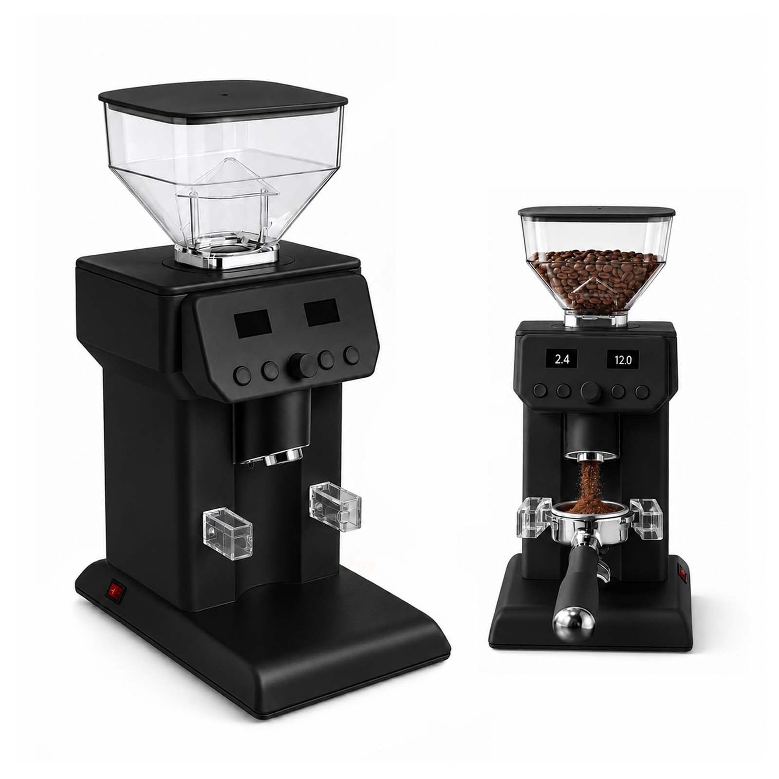 Molinillo de Espresso Profesional para Baristas Caseros, 120 Ajustes, 300 W Black | Muelas planas de 50 mm, molienda a baja temperatura de 1100 RPM, soporte de 58 mm, dosificación temporizada