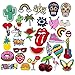 MINGZE 32 pcs Patch Sticker, Parches Ropa Termoadhesivos Cute DIY Coser o Planchar en Los Parches Apliques para Ropa Camiseta Jeans Sombrero Pantalon Bolsas