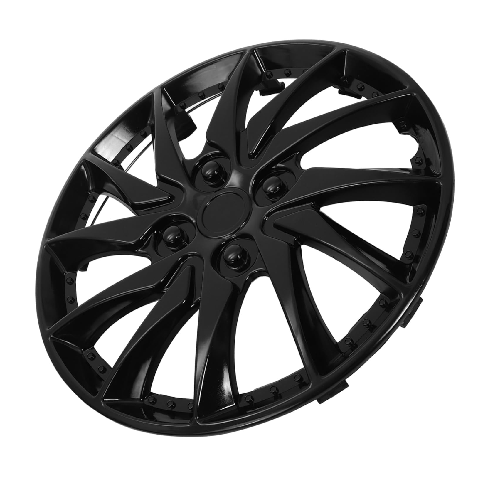 Gatuida Enjoliveur de Roue Voiture 14 Pouces Noir, Couvercle de Moyeu Unique, Accessoire Automobile Protection Jante Acier, Remplacement Enjoliveur Perdu, Usage Voiture Tous Modèles