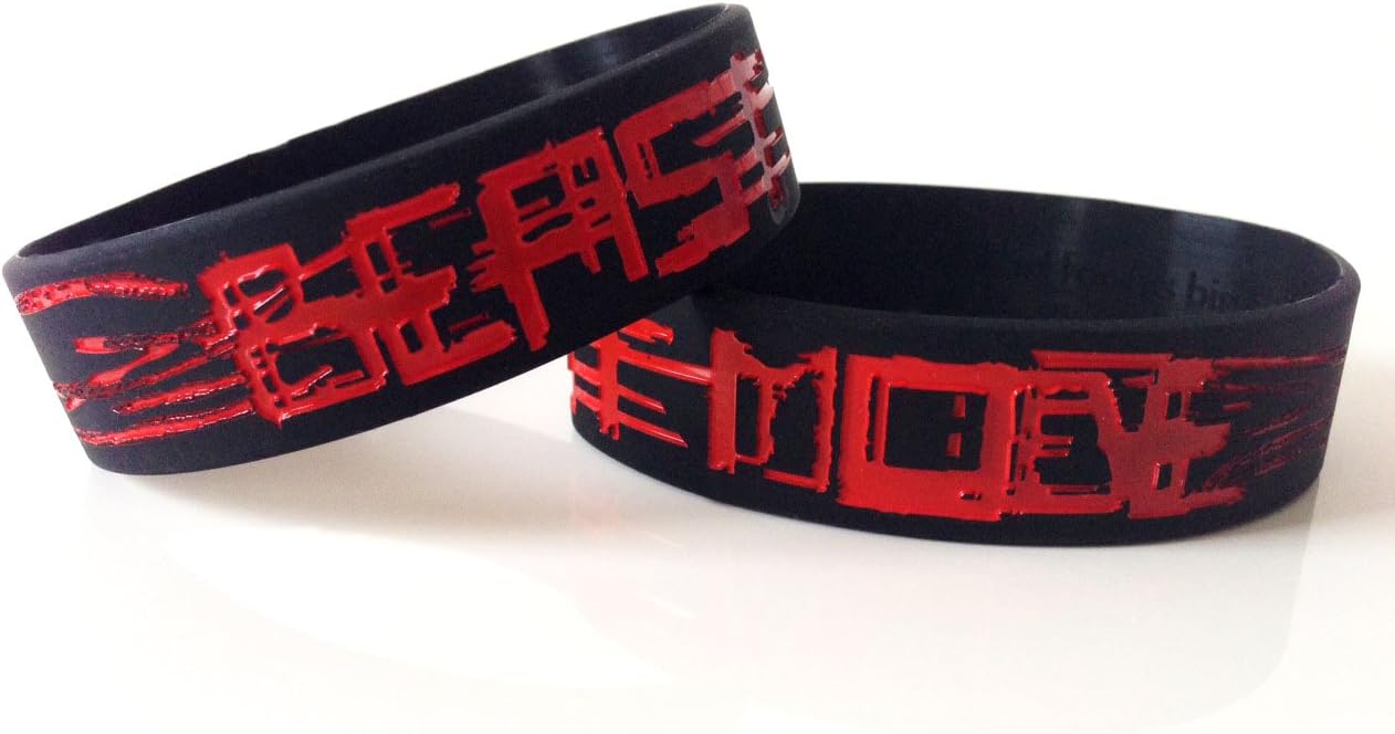 Silicone Premium Muscle Motivation Fitness Beast Mode by The Wrist Bracelet for Women, Ladies + Ladies 'Bracelet with Scripture Engraving and Motto (German Language) Black and Red – Bodybuilding Sports and Gym