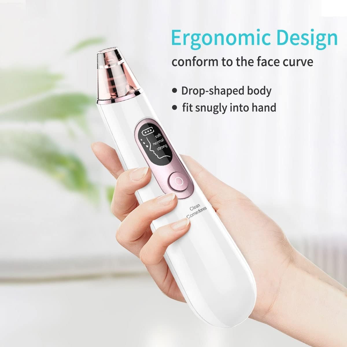 Pore Vacuum Blackhead Remover - Pore Vacuum Rechargeable Pore Cleaner Face Vacuum Comedone Extractor Tool with 4 Replaceable Probes
