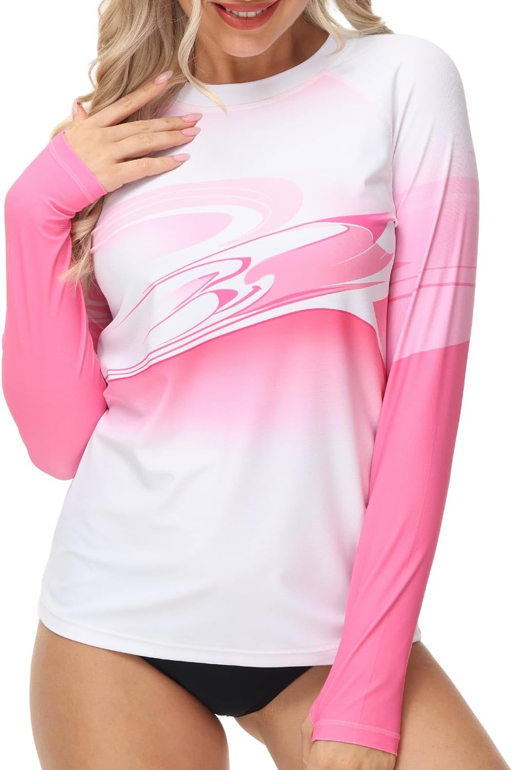 VAYAGER Womens Rash Guard UPF 50+ Swim Shirts Long Sleeve Quick Dry Water Beach Surfing Swimming Tops with Thumb Hole - Image 2