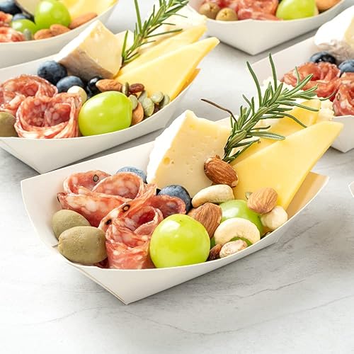 Miniatura 7 de Restaurantware, Bio Tek Bote de Papel Blanco - 3 14" x 2" x 1 12" - Caja de 50 unidades