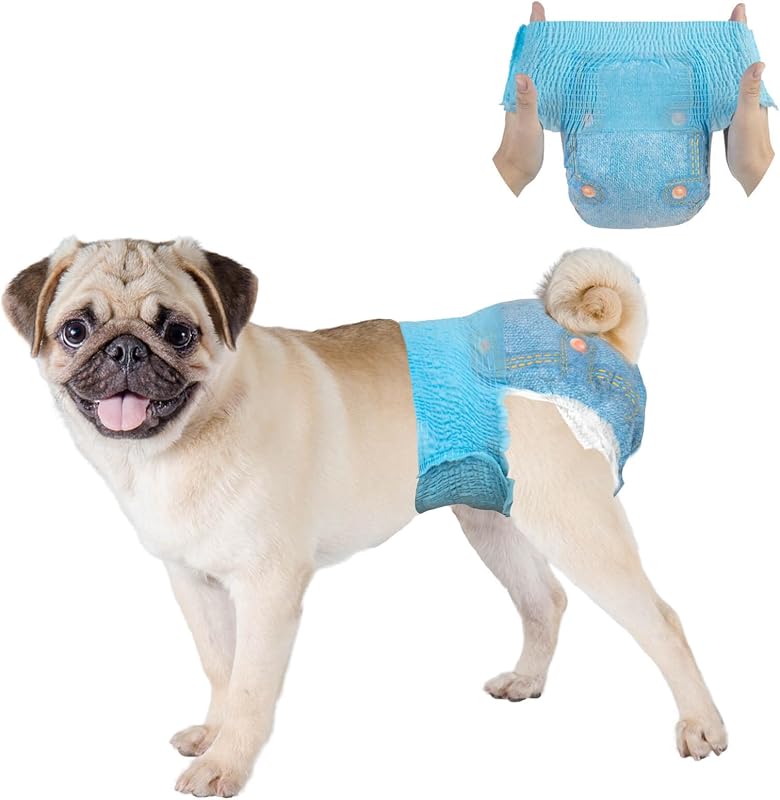 Fralda descartável para cadelas Dono com ajuste elástico e núcleo absorvente – Pacote com 40