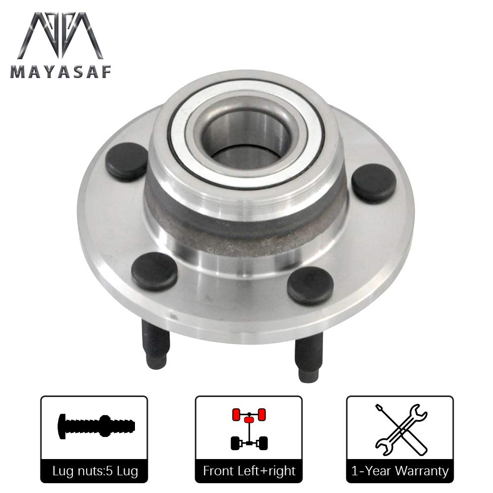 MAYASAF 513222 [Pack of 2] Front Wheel Hub Bearing Assembly 5 Lugs Non-ABS Fit 2005-2009 for Ford Mustang
