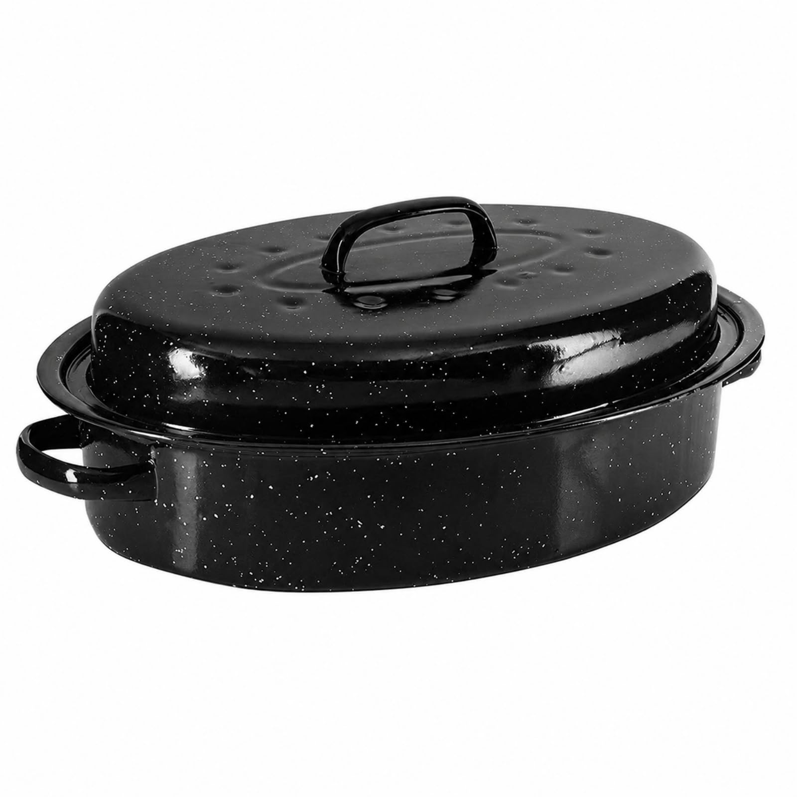 rockible Roaster in Ghisa Smaltata Distribuzione Uniforme Del Pentola con Coperchio Casseruola in Ghisa Smaltata per Famiglie, Cene Festive, Tostapane A