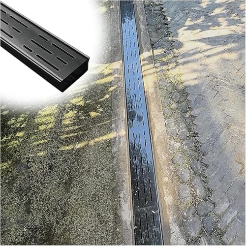 Canal de drenaje de acero inoxidable con rejilla metálica, sistema eficiente para exteriores y drenaje de pisos de garaje, solución impermeable de alta resistencia para hogares y negocios miniatura 1