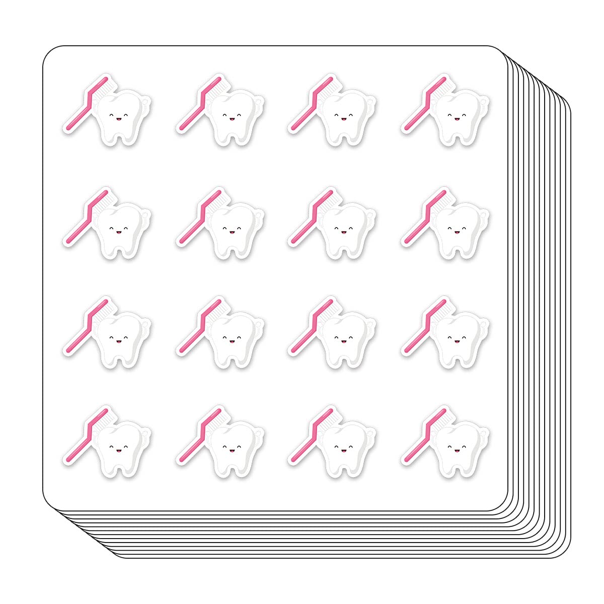 Tooth Toothbrush Dentist Planner Stickers, 0.5in Monthly Scrapbooking Kids DIY 208-Pack