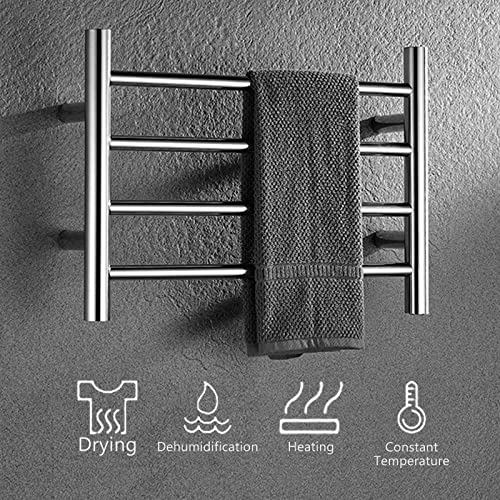 Porte-serviettes chauffant électrique en acier inoxydable à fixation murale