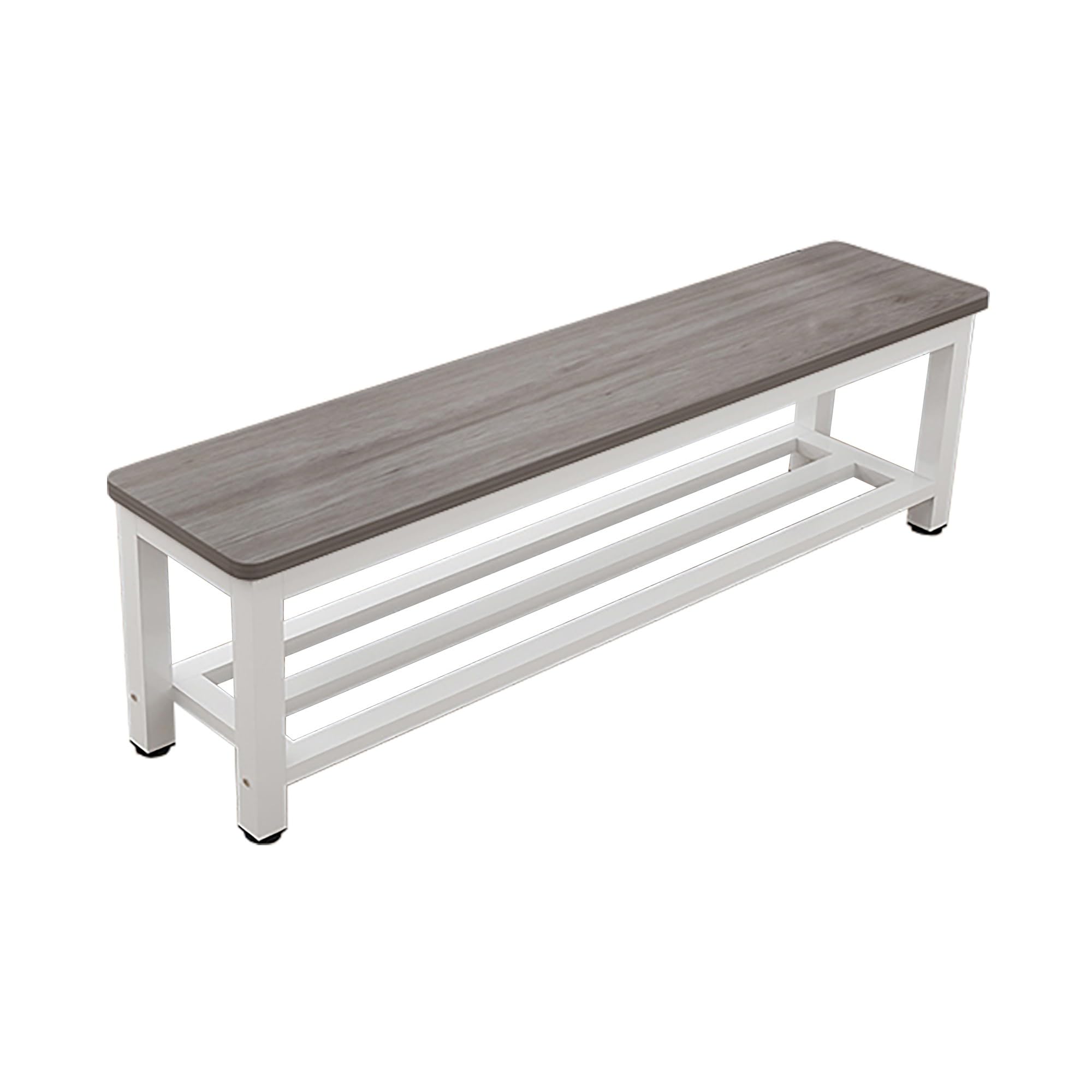 Banc en bois gris et blanc de 120 cm idéal pour optimiser l'espace
