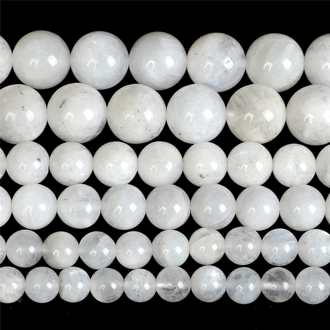 Pierre de lune perles 10mm sans défaut de perçage pour confection de bijoux