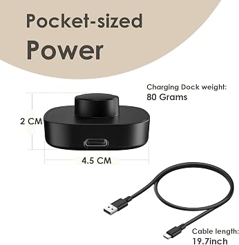 Smart Ring Charging Size 12, Compatible with Oura Ring Gen3 Charger, Fast Charging Dock and USB-C Cable, Charger for SmartRing