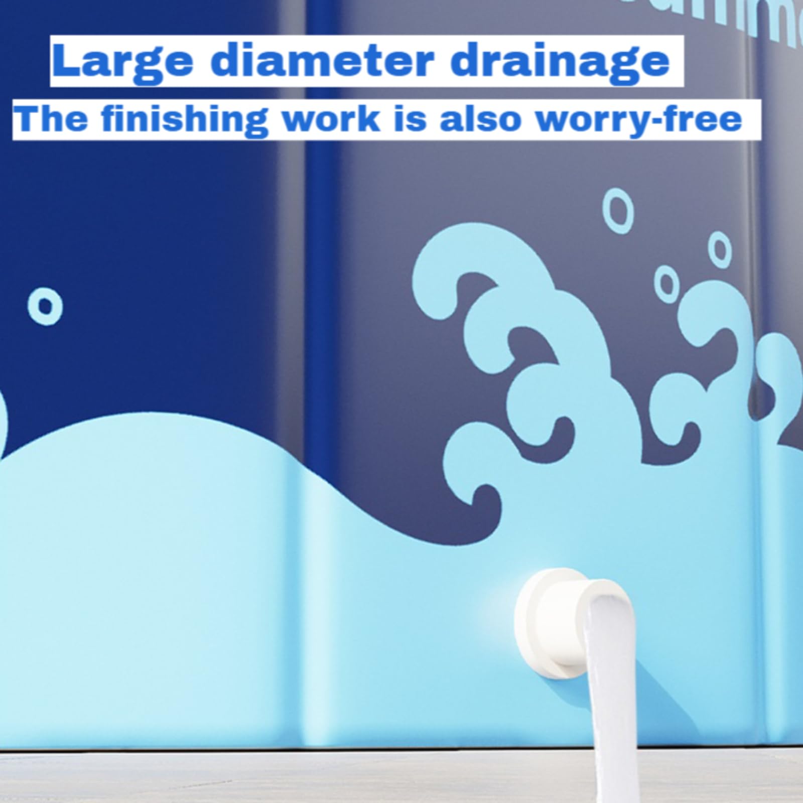 Piscina Plegable Sin Hinchado para Niños y Perros Grandes - PVC 5-Capas Ultra-Resistente, No Inflable/Sin Montaje, Fácil Limpiar y Almacenar para Jardín/Patio (Azul, 150 * 48cm)
